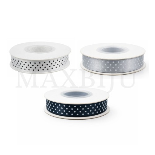 Satin Ribbon Roll with Polka Dots - 1.5CM