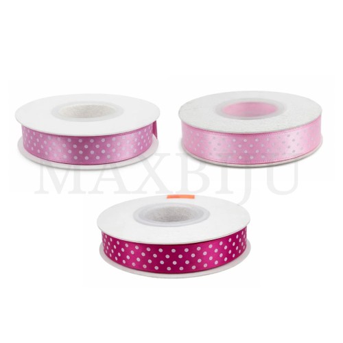 Satin Ribbon Roll with Polka Dots - 1.5CM