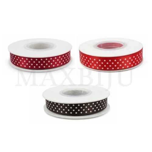 Satin Ribbon Roll with Polka Dots - 1.5CM