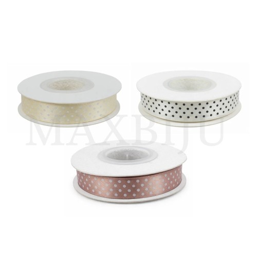 Satin Ribbon Roll with Polka Dots - 1.5CM