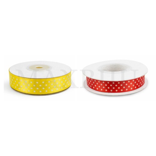 Satin Ribbon Roll with Polka Dots - 1.5CM