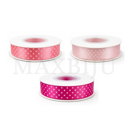 Satin Ribbon Roll with Polka Dots - 2.5CM