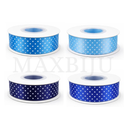 Satin Ribbon Roll with Polka Dots - 2.5CM