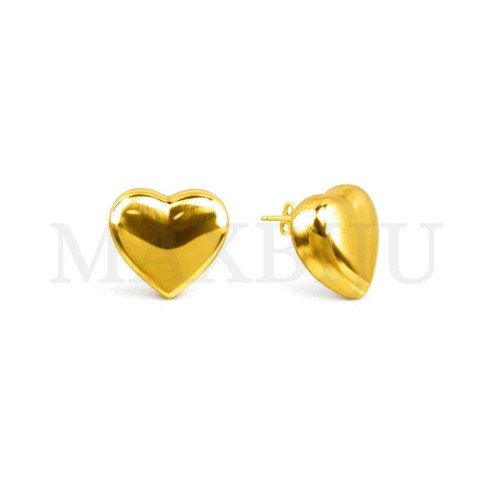Steel Heart Earrings - 30x29mm