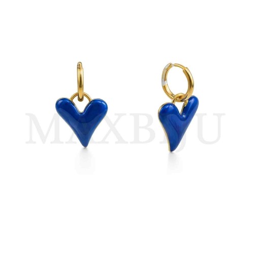 Steel Heart Earrings - 20x35mm