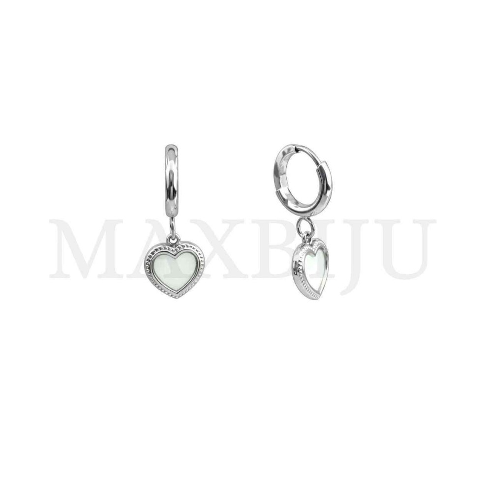 Steel Heart Earrings - 10x25mm