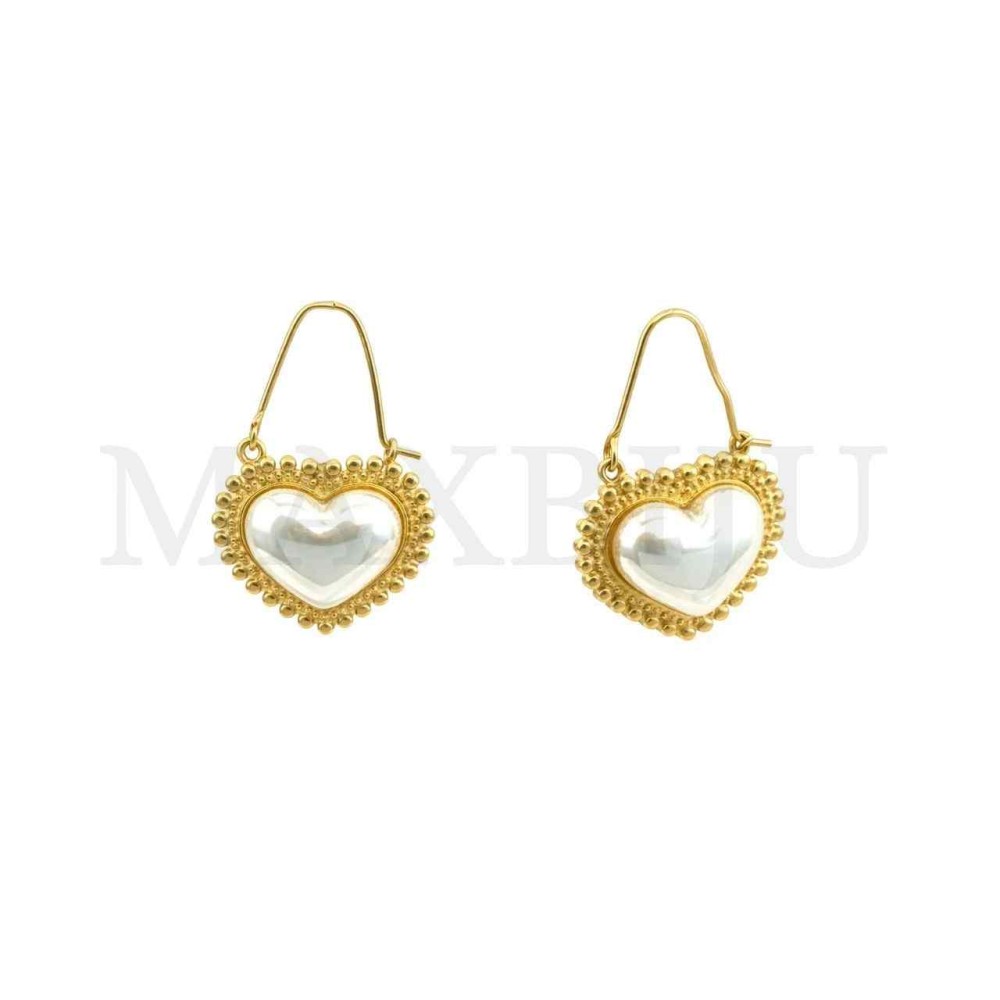Steel Earrings  Heart - 21x32mm