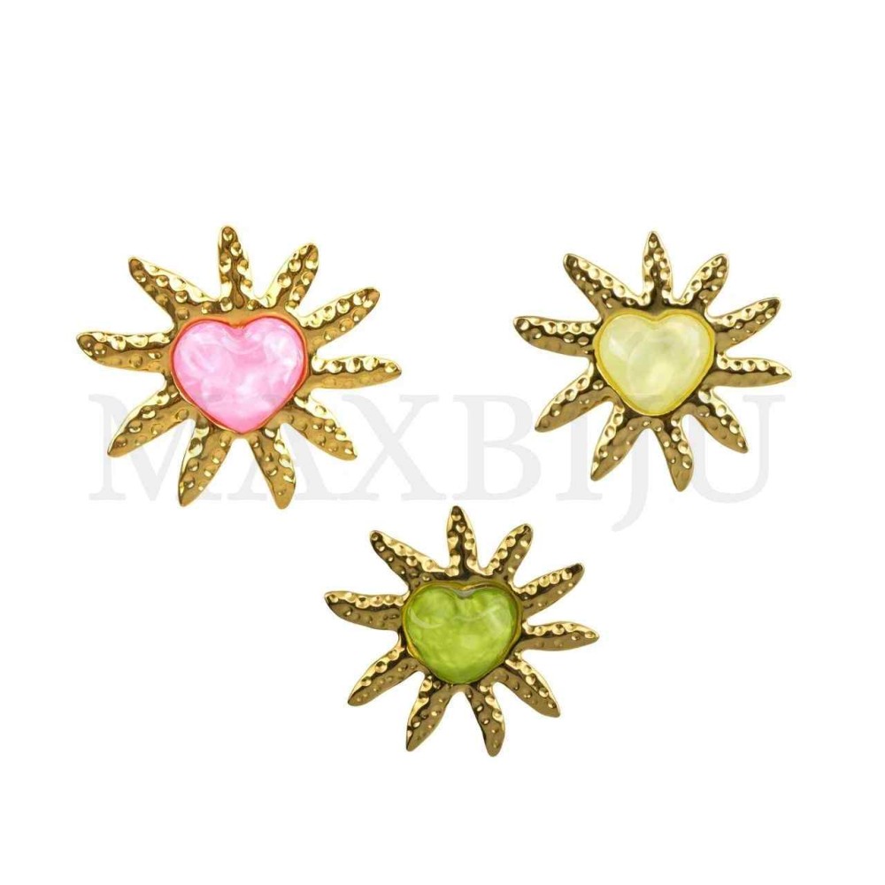 Steel Heart Earrings - 50x50mm