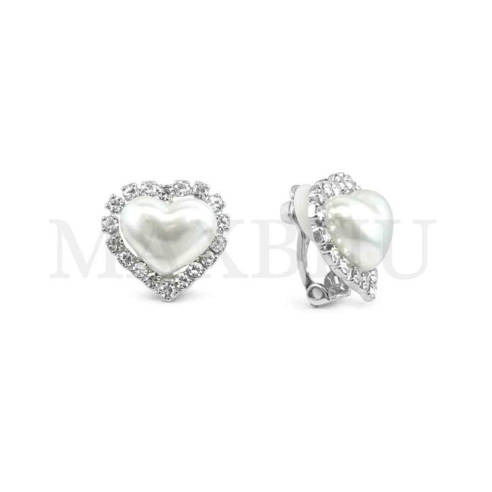 Heart-shaped metal clip-on earrings - 19x19mm