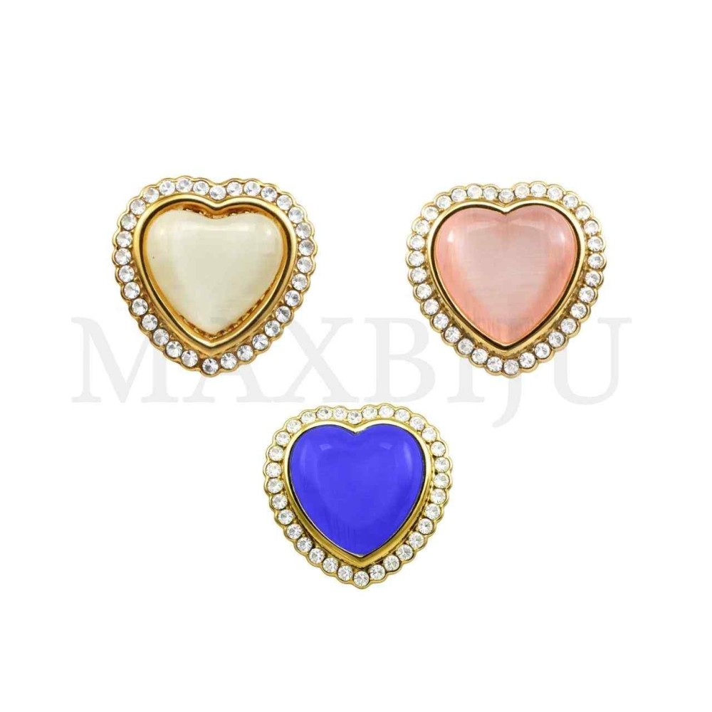 Heart Metal Earrings - 15x15mm
