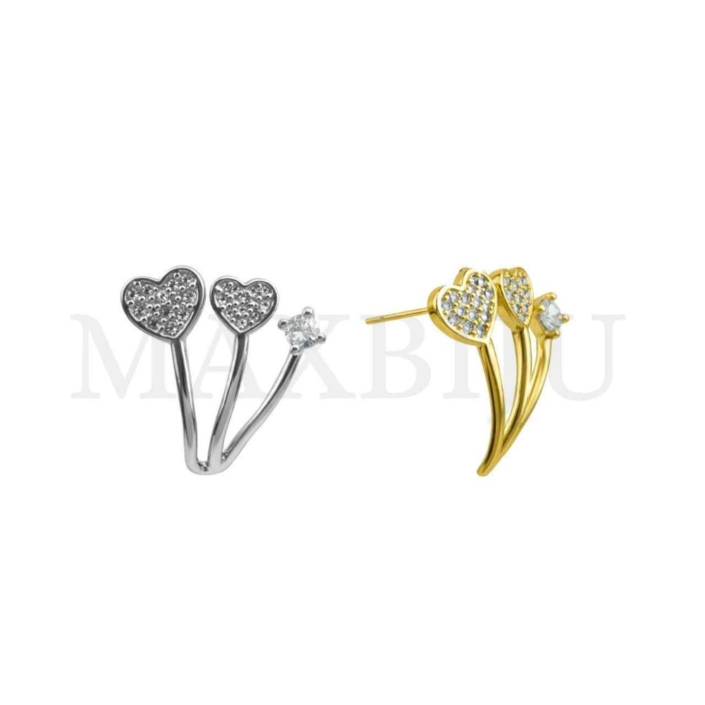 Heart Metal Earrings - 15x15mm