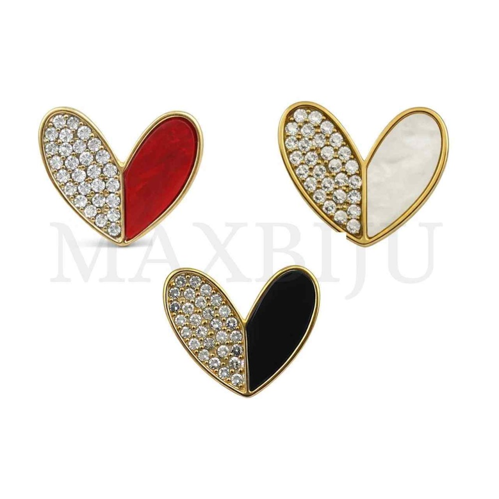 Heart Metal Earrings - 21x18mm