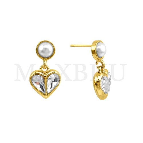Heart Metal Earrings - 12x21mm