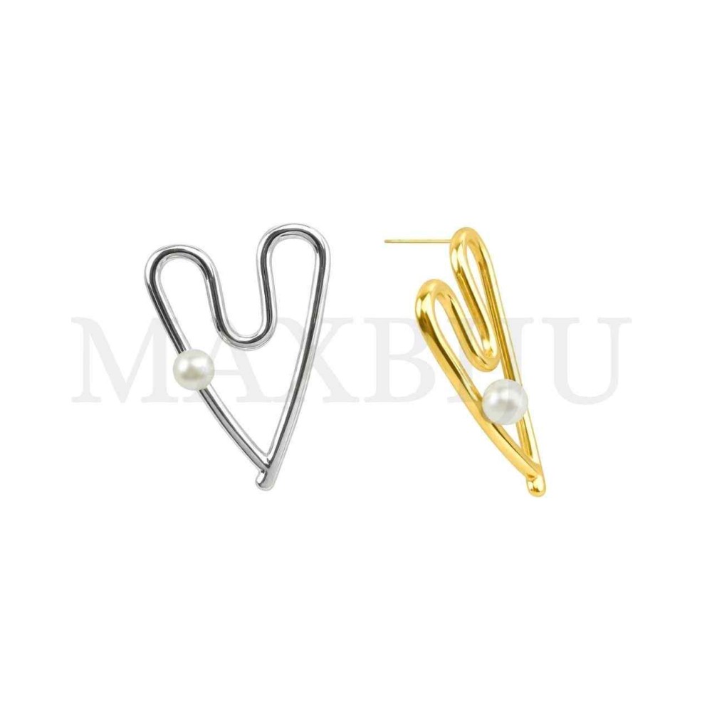 Heart Metal Earrings - 26x37mm