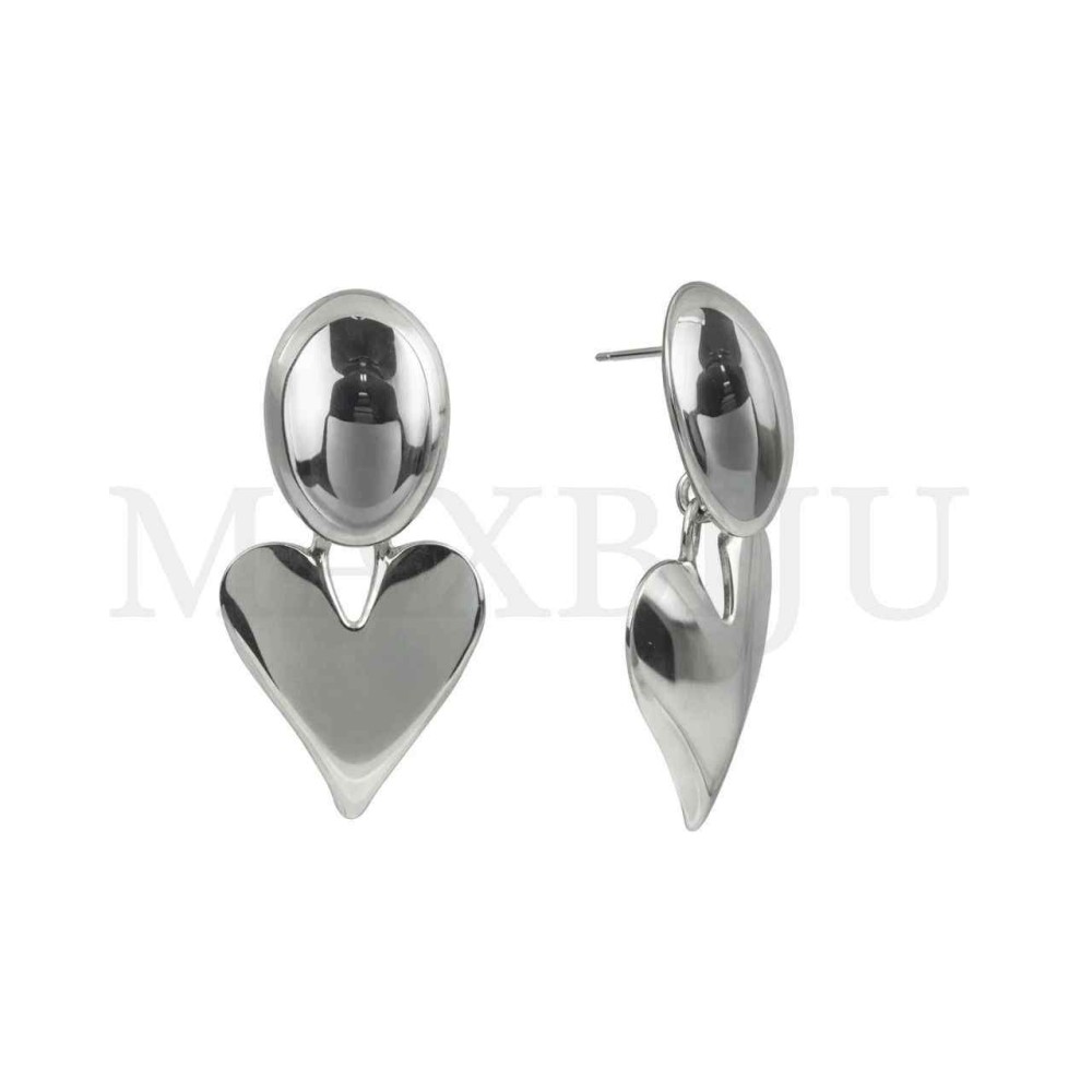 Heart Metal Earrings - 26x51mm