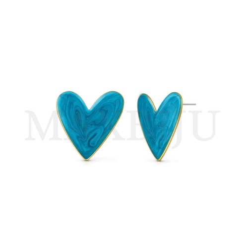 Heart Metal Earrings - 32x34mm