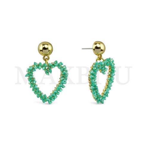Heart Metal Earrings - 27x44mm