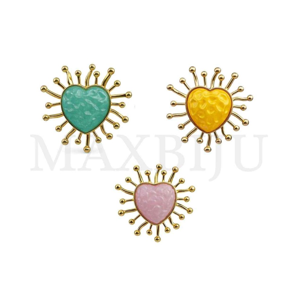 Heart Metal Earrings - 40X40mm