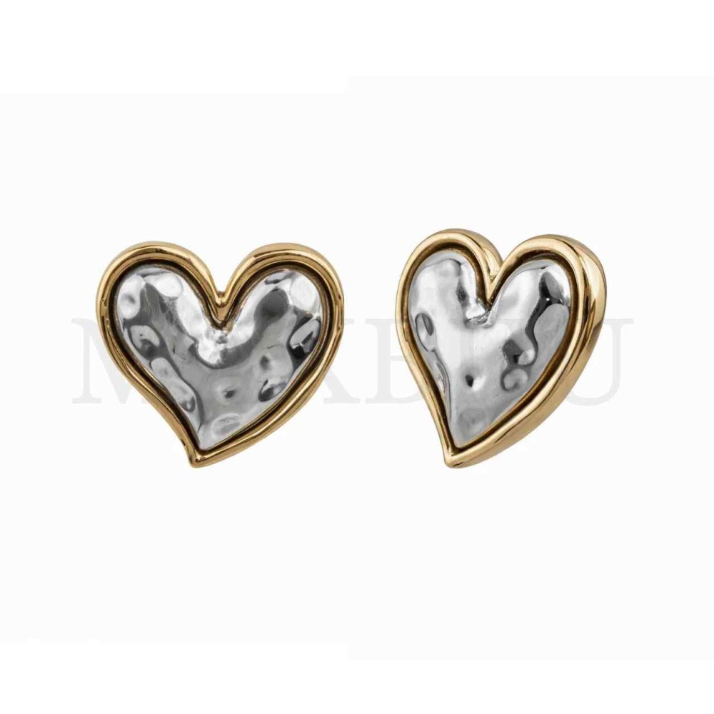 Heart Metal Earrings - 38x35mm