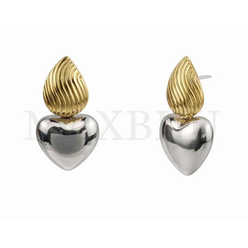 Heart Metal Earrings - 39x50mm