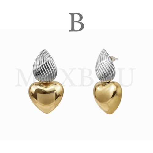 Heart Metal Earrings - 39x50mm