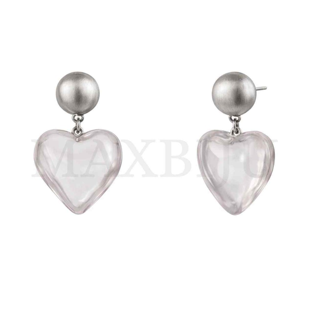 Heart Metal Earrings - 35x50mm