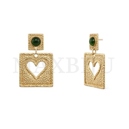 Heart Metal Earrings - 41x62mm