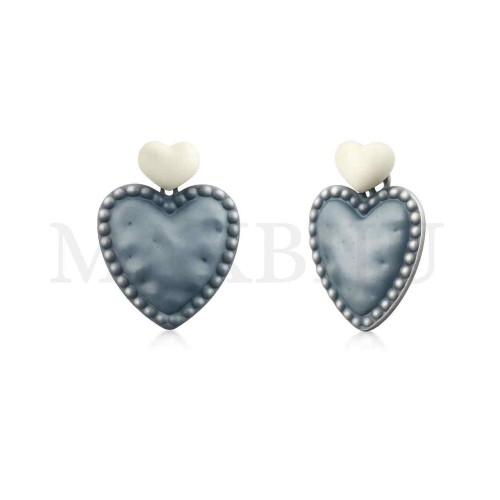 Heart Metal Earrings - 50X60mm