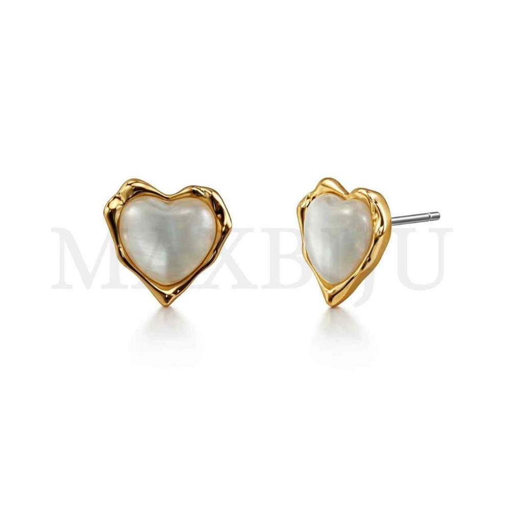 Heart Metal Earrings - 16x17mm
