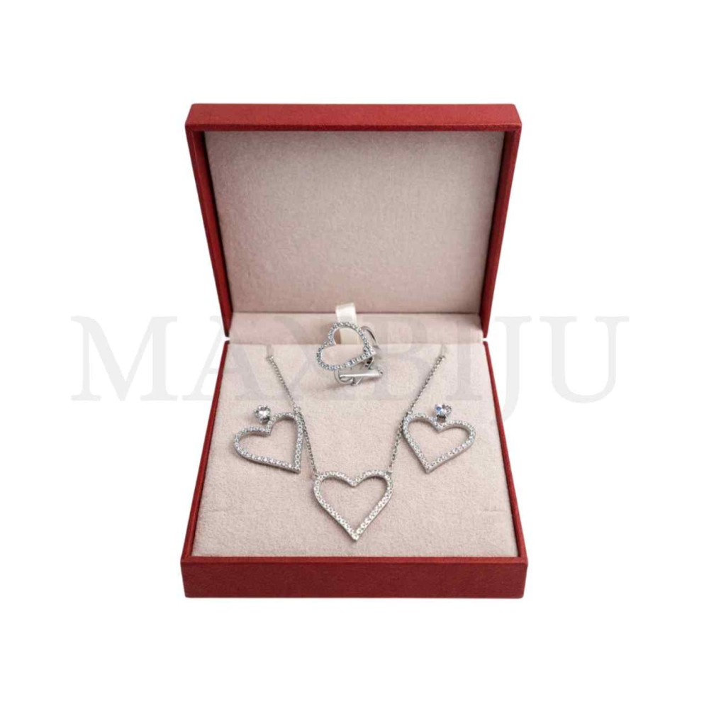 Stainless Steel Valentine's Day Set 7,5x9,5cm (Adjustable Ring)