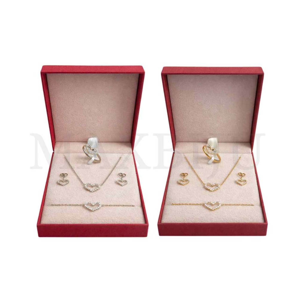 Stainless Steel Valentine's Day Set 7,5x9,5cm (Adjustable Ring)