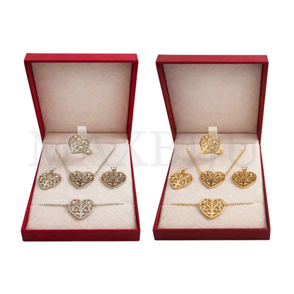 Stainless Steel Valentine's Day Set 7,5x9,5cm (Adjustable Ring)