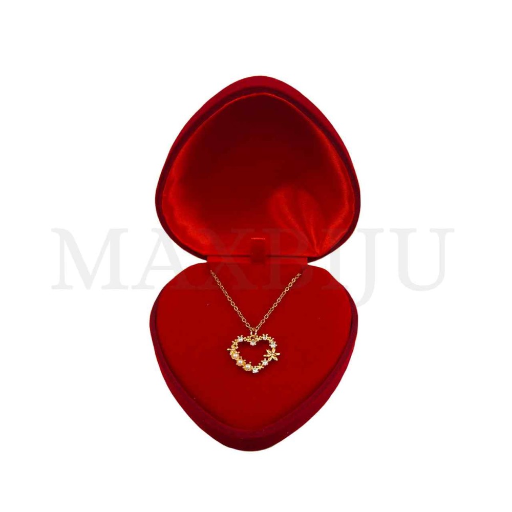 Stainless Steel Valentine's Day Set and Rodium Pendant 8,5x9,5cm
