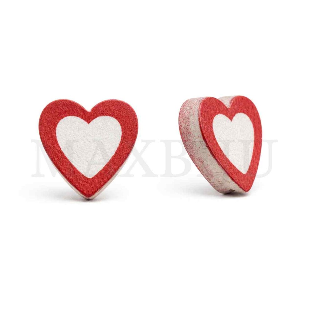 Wood Heart Valentine's Day 20x20mm