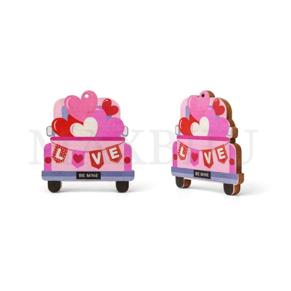 Wood "Love" Valentine's Day 46x51mm