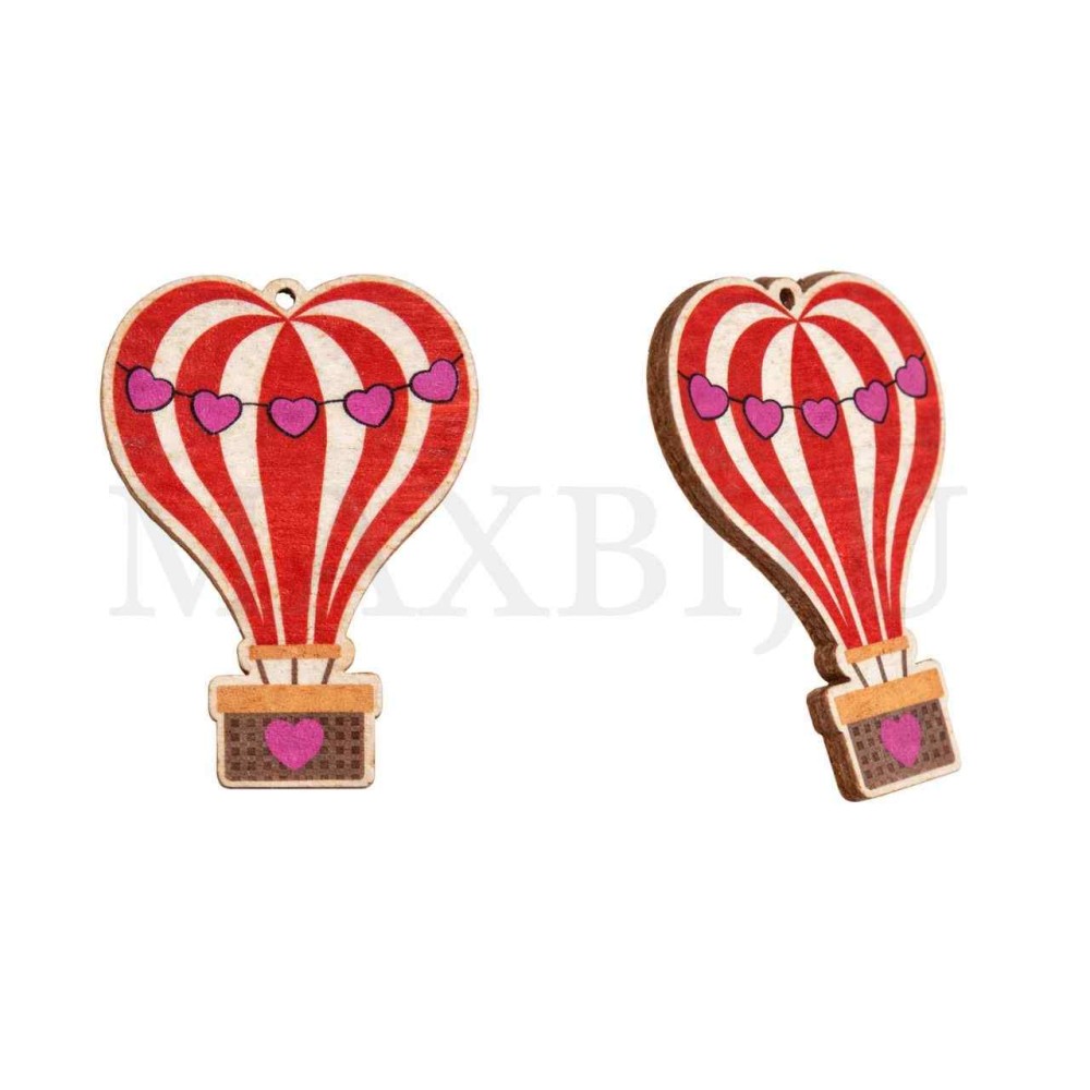 Wood Balloon Valentine's Day 40x55mm