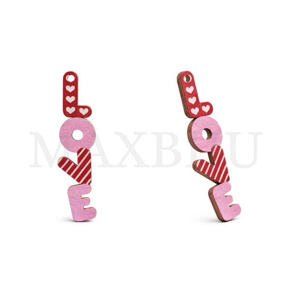 Wood "Love" Valentine's Day 15x60mm