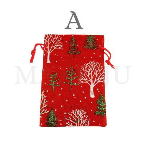 Christmas Burlap Bag 10x15cm