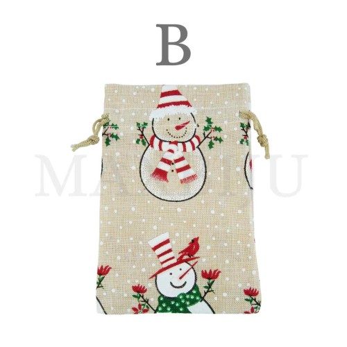 Christmas Burlap Bag 10x15cm