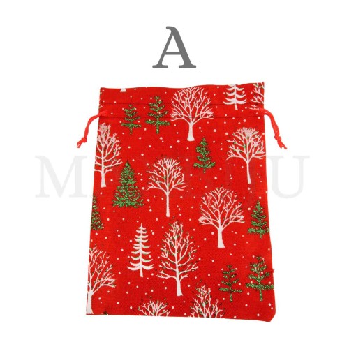 Christmas Burlap Bag 17x23cm