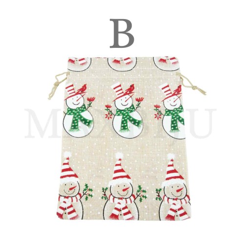 Christmas Burlap Bag 17x23cm