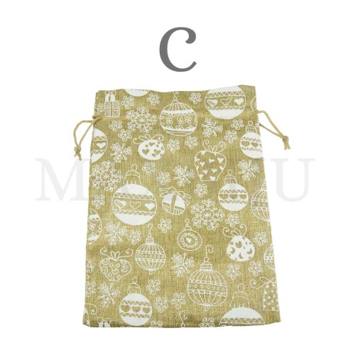 Christmas Burlap Bag 17x23cm