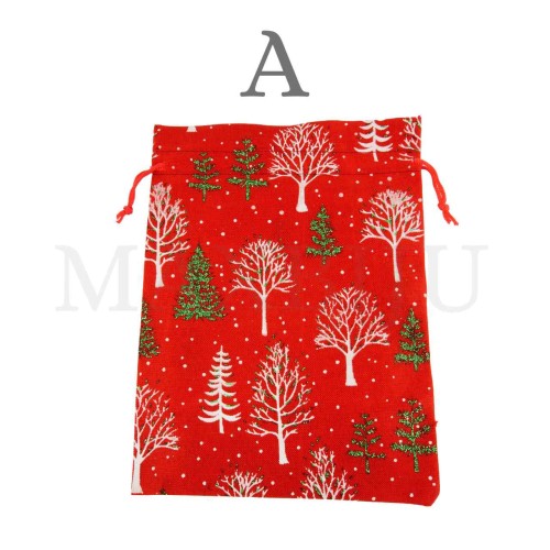 Christmas Burlap Bag 20x30cm