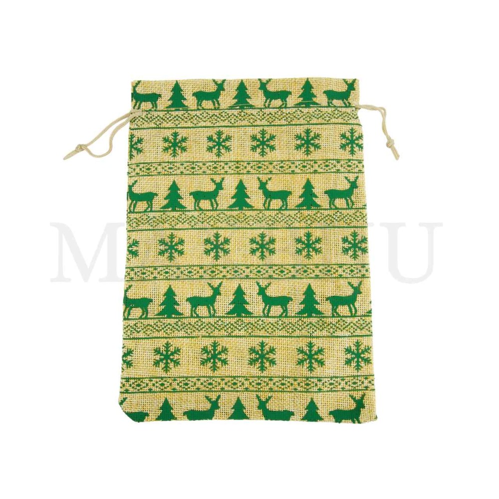 Christmas Burlap Bag 16x23cm