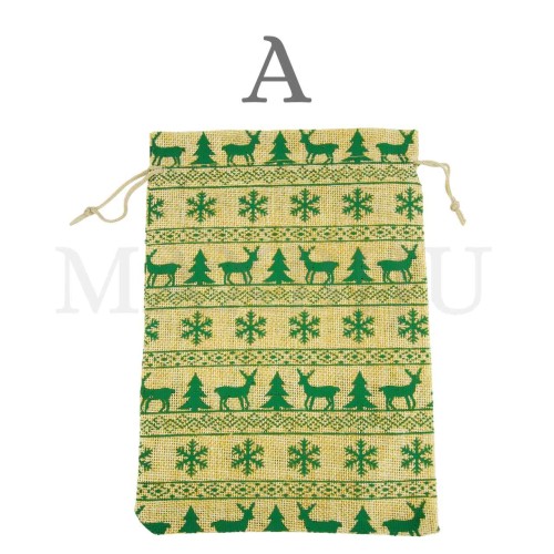Christmas Burlap Bag 20x30cm