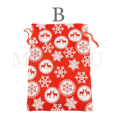 Christmas Burlap Bag 20x30cm