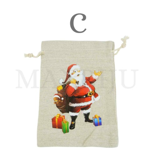Christmas Burlap Bag 20x30cm