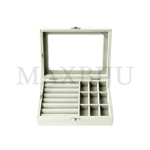  Jewelry Tray with Clear Lid 20.5x15cm