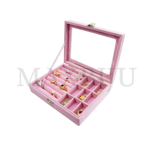  Jewelry Tray with Clear Lid 20.5x15cm