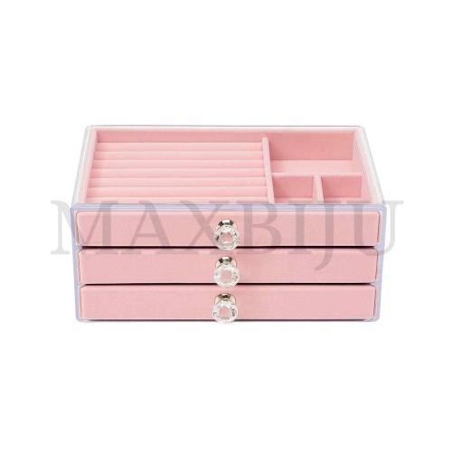 Jewelry Box with 3 Drawers 23.5x13.5cm